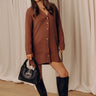 Afternoon Escape Linen-Blend Mini Dress in Chocolate Image - 1