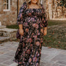 Autumn Encounters Satin Floral Maxi Dress Curves Image - 1