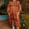 Harvest Hues Satin Midi Curves Image - 1