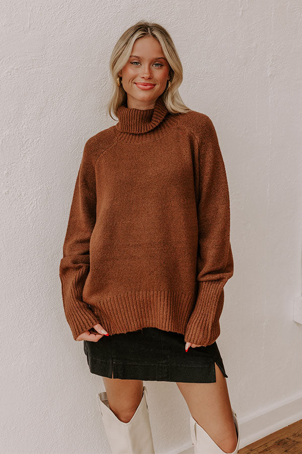 Fireside Cozy Knit Sweater in Chocolate Image - 1