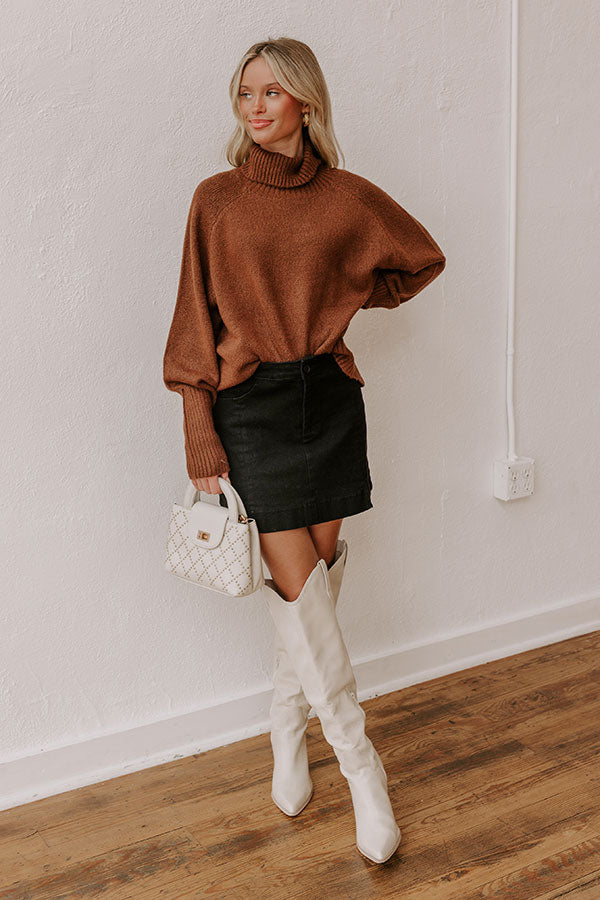 Fireside Cozy Knit Sweater in Chocolate Image - 2