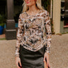Posh Mindset Floral Mesh Top in Olive Image - 1
