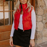 Urban Outing Faux Leather Puffer Vest in Red Image - 1