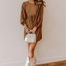Vermont Stroll Stripe Mini Dress in Mocha Image - 1