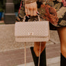 Remarkable Style Faux Leather Woven Purse in Iced Latte Image - 1