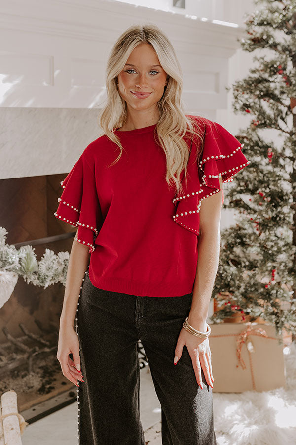 Social Hour Pearl Embellished Top Image - 3