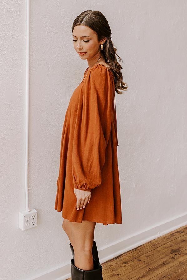 Headed Down Memory Lane Linen-Blend Mini Dress Image - 3
