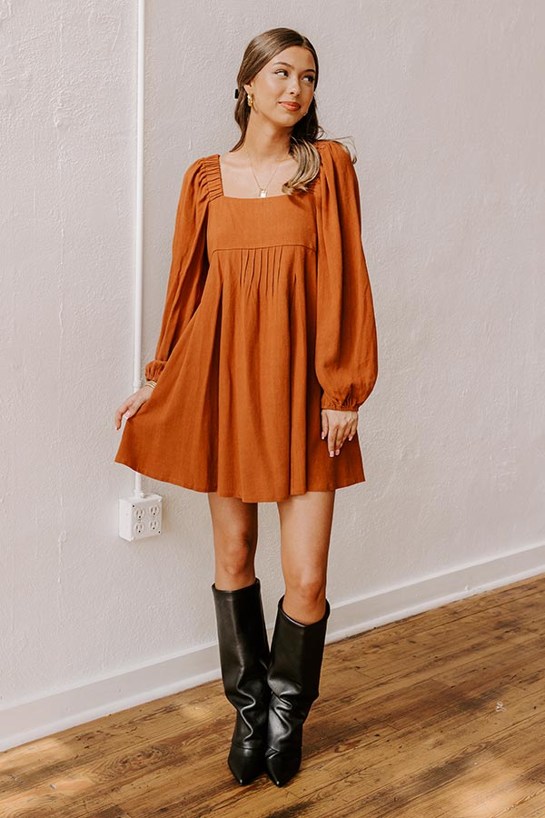 Headed Down Memory Lane Linen-Blend Mini Dress Image - 5