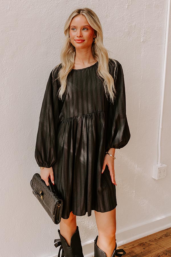 Vermont Stroll Stripe Mini Dress in Black Image - 2