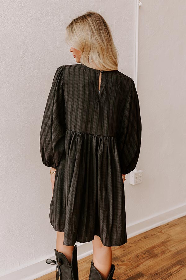 Vermont Stroll Stripe Mini Dress in Black Image - 5