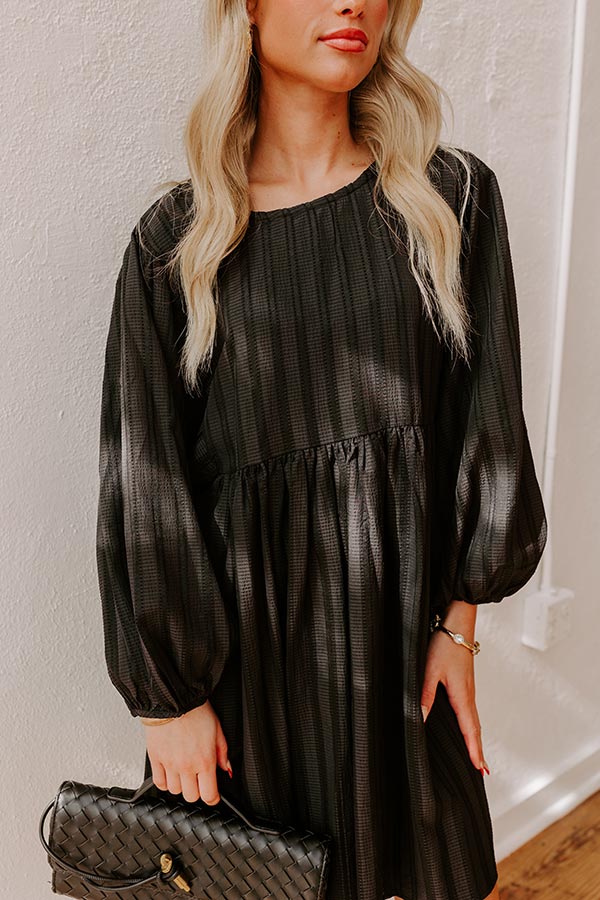 Vermont Stroll Stripe Mini Dress in Black Image - 3