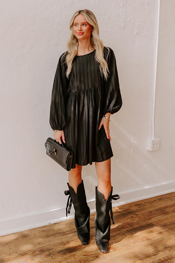 Vermont Stroll Stripe Mini Dress in Black Image - 1