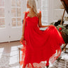 Twirls Around The Room Tulle Midi in Red Image - 1