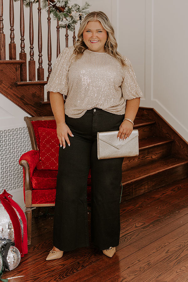 Champagne Sippin' Sequin Top Curves Image - 2