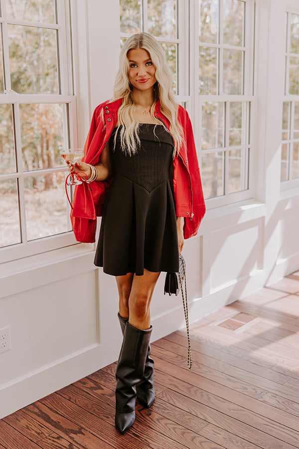Luxe Lifestyle Scuba Mini Dress in Black Image - 2