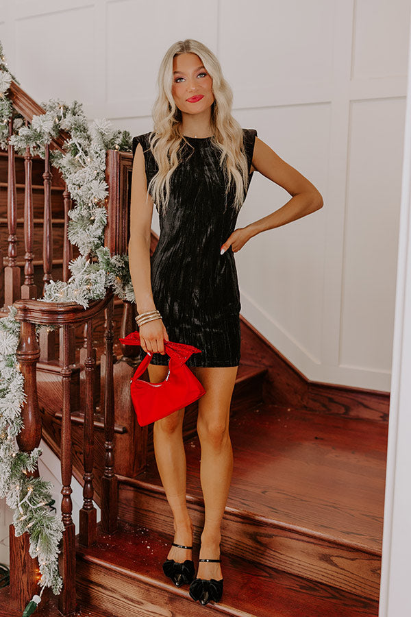 Twilight Dreams Velvet Mini Dress in Black Image - 1