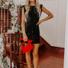 Twilight Dreams Velvet Mini Dress in Black Image - 1