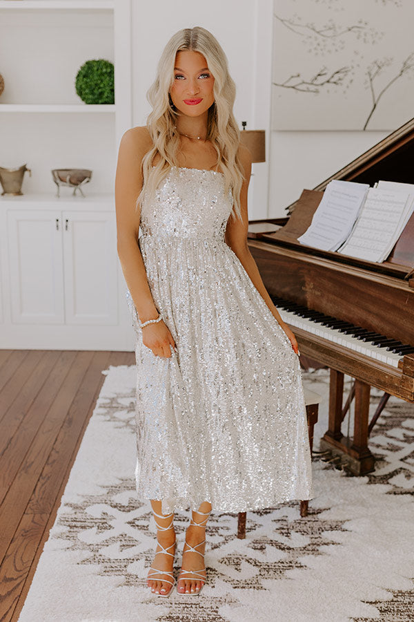 All The Sparkle Sequin Midi in Champagne Image - 2