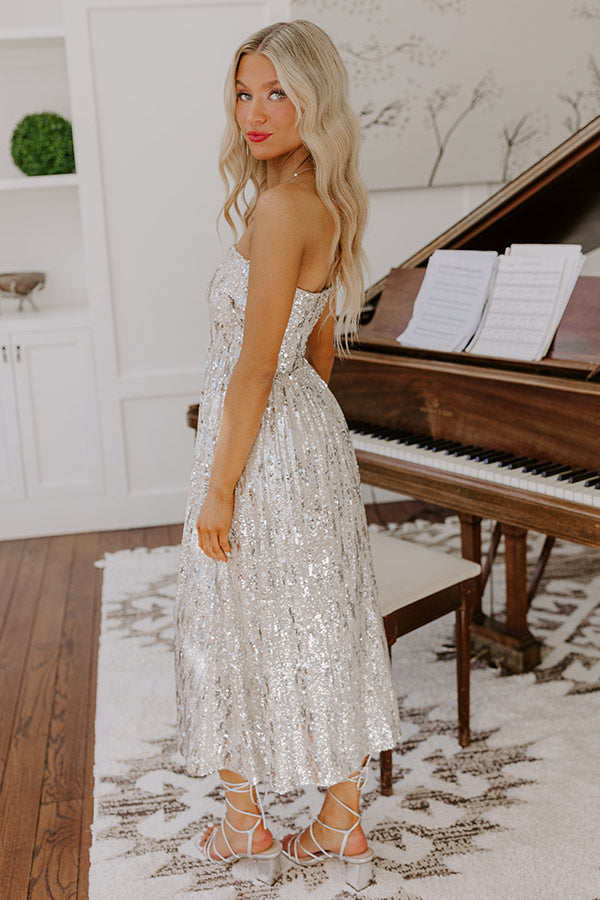 All The Sparkle Sequin Midi in Champagne Image - 5