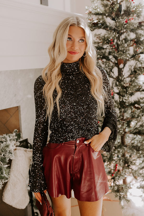 At The After Party Sequin Top in Black Image - 3