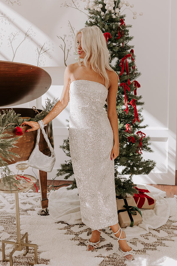 Coquette Crush Sequin Maxi Dress in Champagne Image - 5