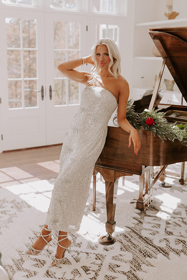 Coquette Crush Sequin Maxi Dress in Champagne Image - 1