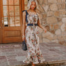 Wine Country Cutie Floral Midi Dress in Beige Image - 1