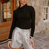Cue The Sparkle Rhinestone Bodysuit in Black Image - 1