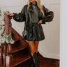 The Sofia High Waist Faux Leather Skirt in Black Image - 1