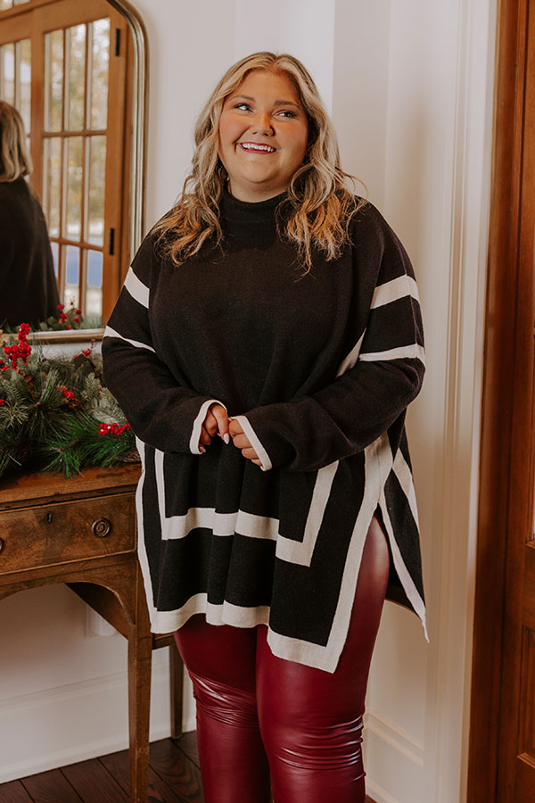 Cafe Meet Up Sweater Top in Black Curves Image - 2