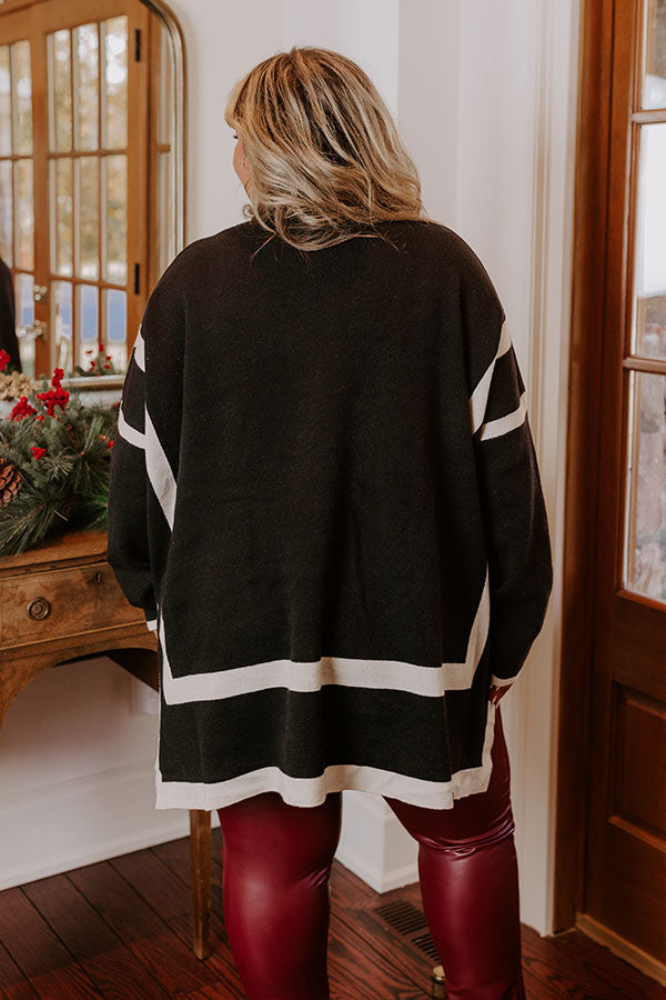 Cafe Meet Up Sweater Top in Black Curves Image - 4