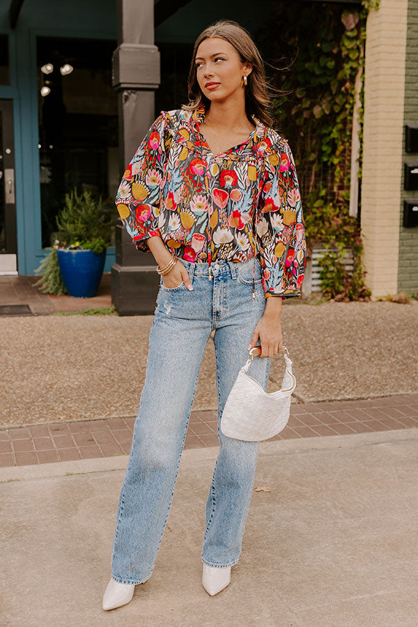 Lost In A Novel Floral Top Image - 1