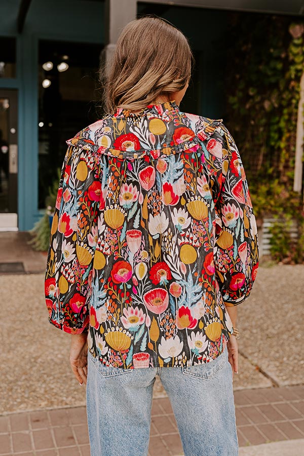 Lost In A Novel Floral Top Image - 5