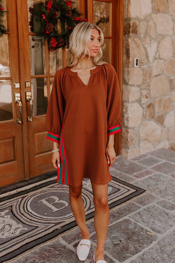 Soho Sleek Mini Dress in Camel Image - 3