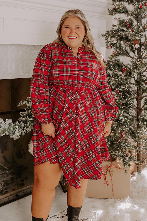 Holiday Cheer Plaid Dress Curves Image - 2