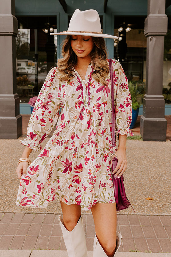 Sangria Sippin' Floral Mini Dress Image - 2