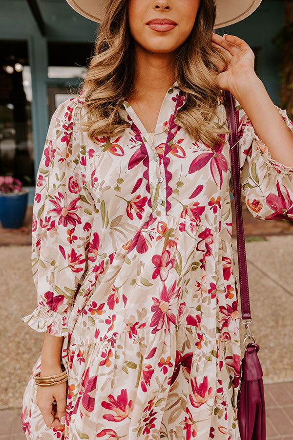 Sangria Sippin' Floral Mini Dress Image - 3