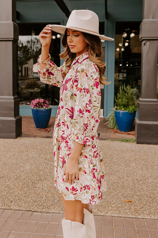 Sangria Sippin' Floral Mini Dress Image - 4