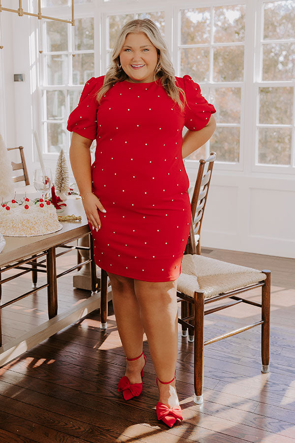 Cranberry Sangria Sippin' Rhinestone Embellished Mini Dress Curves Image - 1