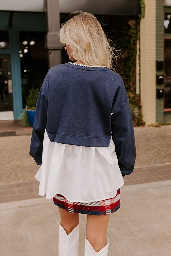 Sweet Whispers Shift Top in Navy Image - 5