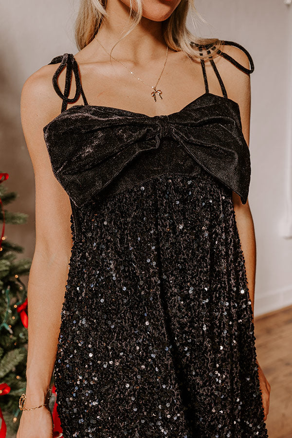Sweet Surprise Velvet Sequin Mini Dress in Black Image - 2