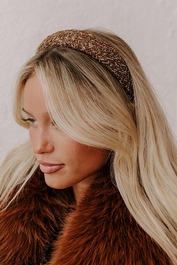 Easy To Style Tweed Headband in Brown Image - 2