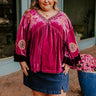 Feeling Boho Embroidered Velvet Top in Orchid Curves Image - 1
