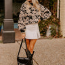 Cafe Cozy Floral Knit Sweater in Black Image - 1