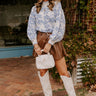 Cafe Cozy Floral Knit Sweater in Sky Blue Image - 1