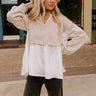Sweet Whispers Shift Top in Iced Late Image - 1