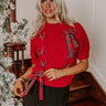 Cranberry Cheer Cable Knit Top Image - 1