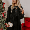 Chic Lifestyle Front Tie Velvet Mini Dress in Black Image - 1