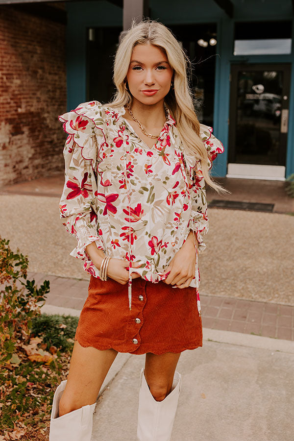 Sangria Sippin' Floral Top Image - 3