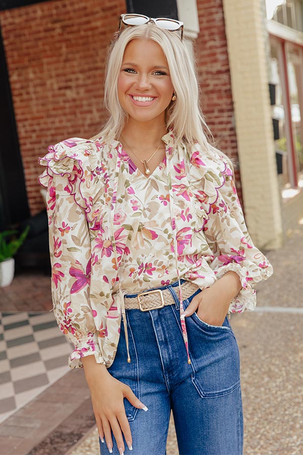 Sangria Sippin' Floral Top Image - 1